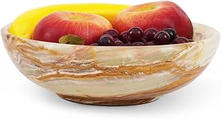 RADICALn Green Onyx Marble Fruit Bowl 10" Handmade - Decorative Kitchen Counter Bowl for Fruit, Bananas, Candy & Home Decor