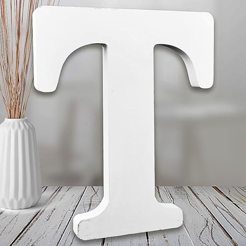 AOCEAN Letras de madera blanca de 8 pulgadas, letras de madera sin terminar para decoración de pared, letras decorativas de pie, rebanadas,