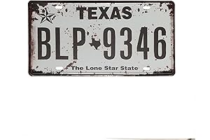 Texas License: Aluminum Novelty Car Decor 12" x 6"