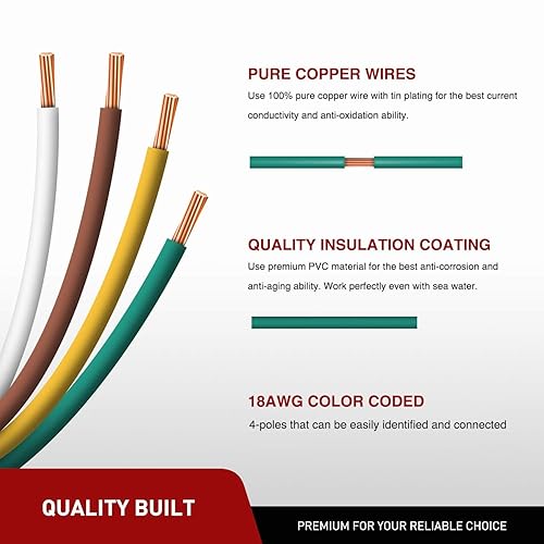 Vista 47 de Nilight Arnés de cableado de extensión de remolque en espiral de 7 vías a 5 vías, 5 pies, resistente, 7 pines redondos a 5 pines, cable adaptador