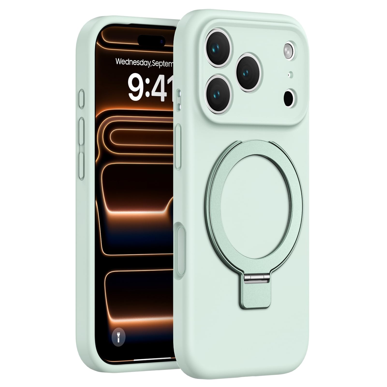 Coque magnétique iPhone 17 Pro Max protège chute photo silicone vert - 7