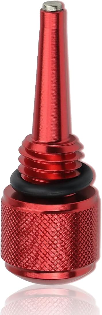 JMCHstore Aluminum Alloy Magnetic Oil Dipstick for Predator 212 Coleman 196cc Mini Bike Ghost 224cc Engine, KT196 Go Kart, BT200X CT200U EX, Baja Warrior MB200, Honda GX160 GX200 Clone Engine (Red)