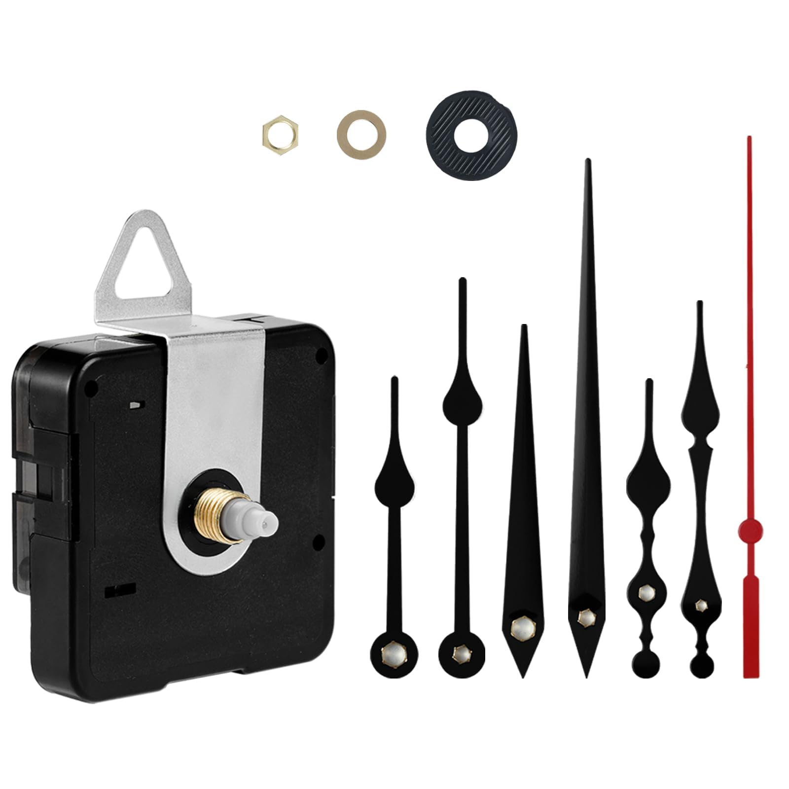 Photo 1 of Roymnie Clock Mechanism Replacement Battery Operated Silent Clocks Kit Include Clock Hands Second Hand DIY Repair Parts Shaft Length 12mm(15/32 Inches)