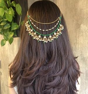 NIXTIL Hair Accessory, Gold, Multicolor Stones, Bridal Hair Jewelry, Wedding Hairstyle Clip Price In India