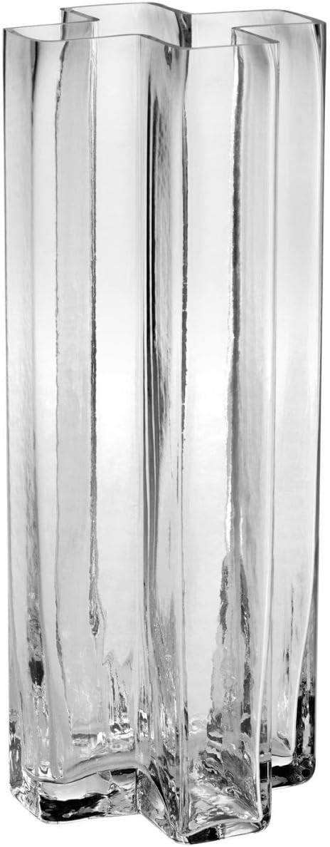 Holmegaard Flora Vase, Clear, 9.4" H x 6.7" D, Designed by Less Limits v/Louise Campbell, Gift Box Included