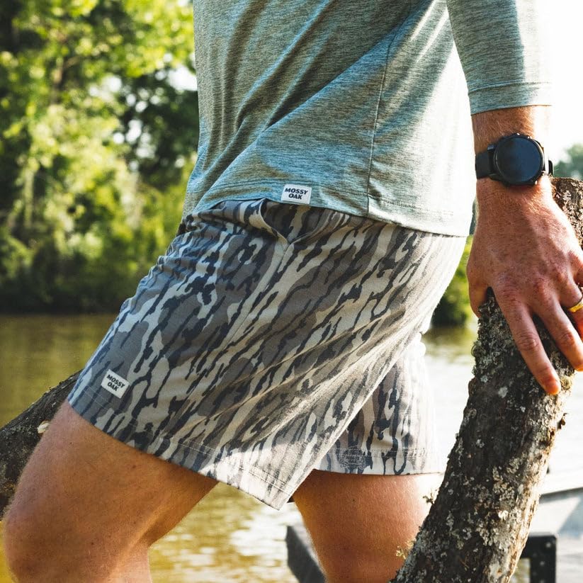 Mossy Oak Lightweight Men's Casual Drawstring Shorts for Beach, Lounge, and Summer Wear