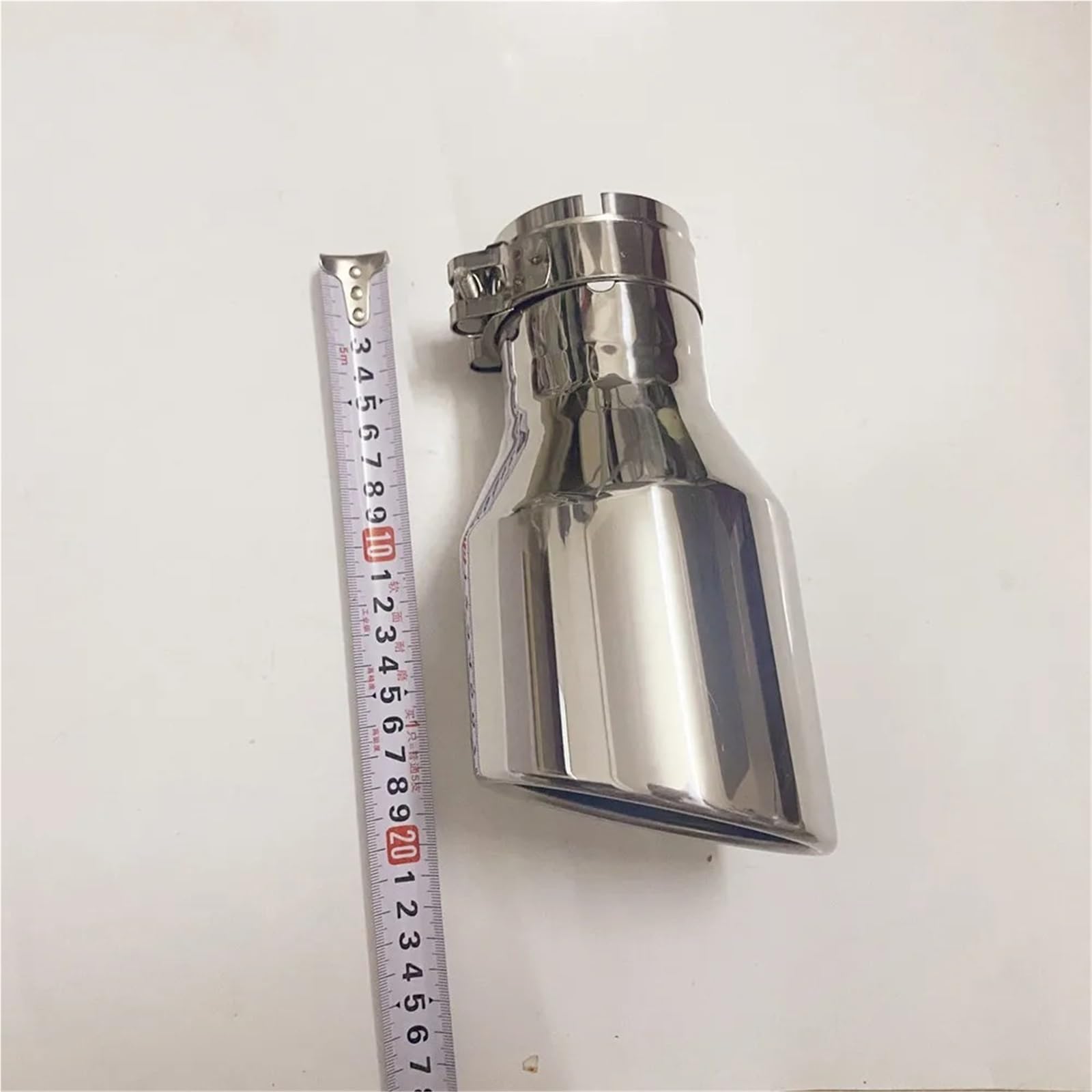 Scarico Punta Coda Terminale Di Scarico 63MM IN 101MM OUT 2.5" Ingresso Silenziatore Coda Tubo In Acciaio Inossidabile Universale Uscita 4 Pollici 20cm Di Lunghezza Bocca Terminale Tubo