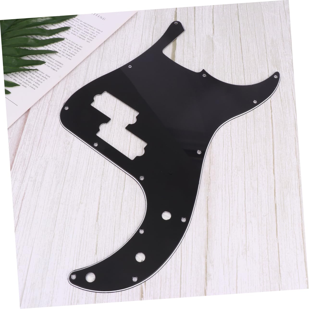 ibasenice 13holes Standard Bass Pickguard -scratch Design for P-bass Guitar Black Replacement Scratch Plate