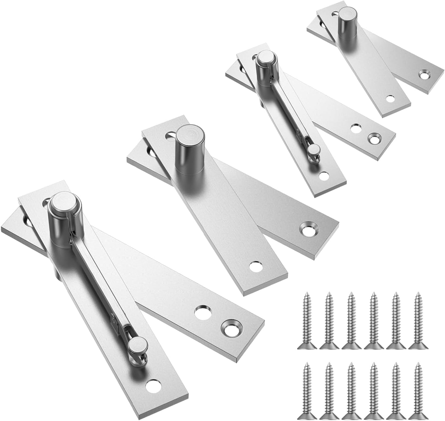 （I Shape 2PCS） Heavy Duty Pivot Hinge for Wood Door,with 360 Degree Rotation, XBLWIN Stainless Steel Hidden Door Hinge for Secret Door, Invisible Pivot Door Hardware for Bookshelf.