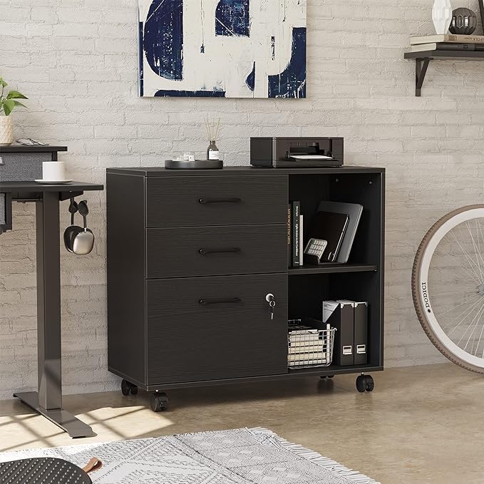 Armoire de classement mobile à 3 tiroirs, armoire latérale
