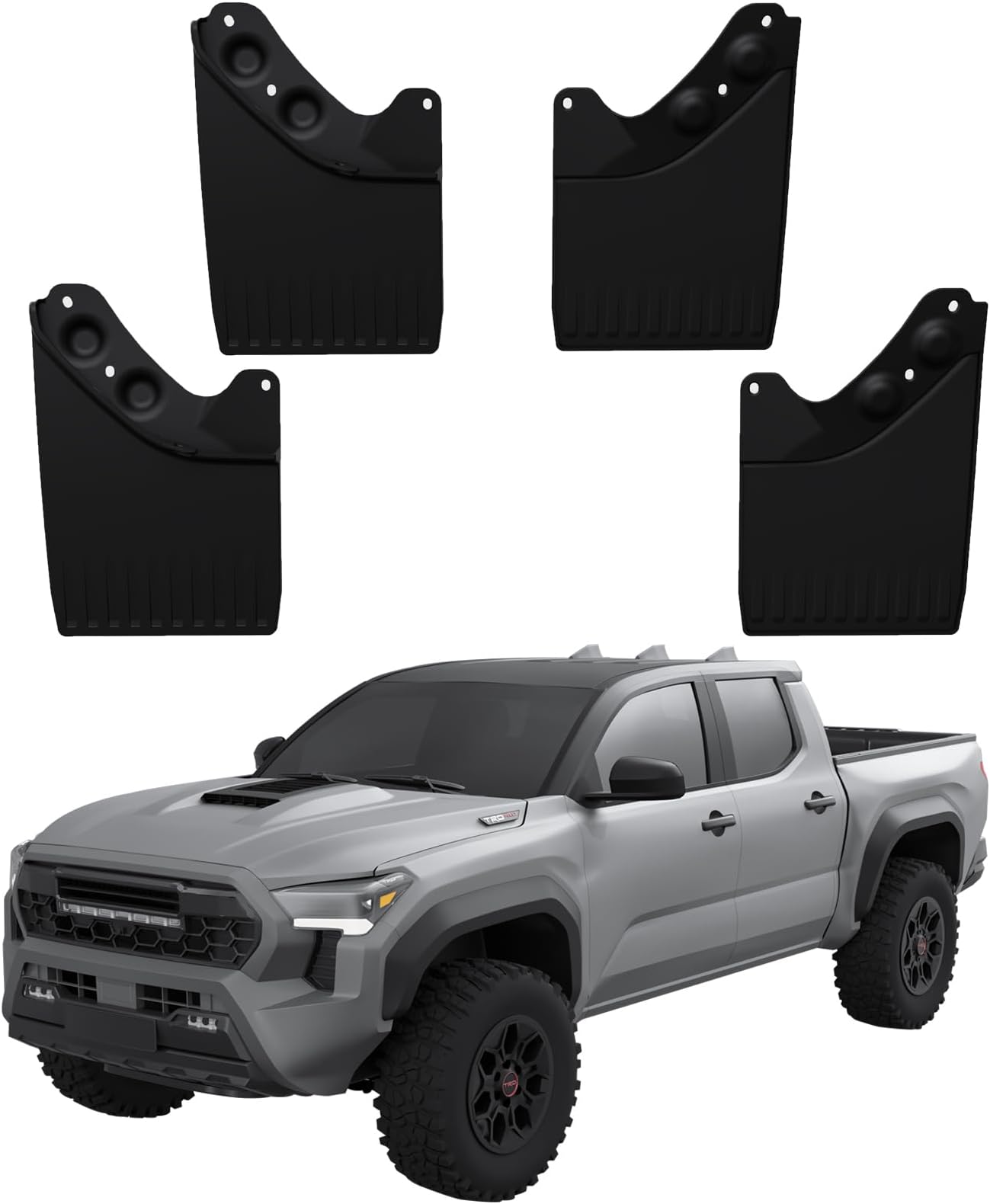 Amazon.com: Genuine Toyota 2024+ Tacoma Mudguard Kit, Black, 4-Piece ...