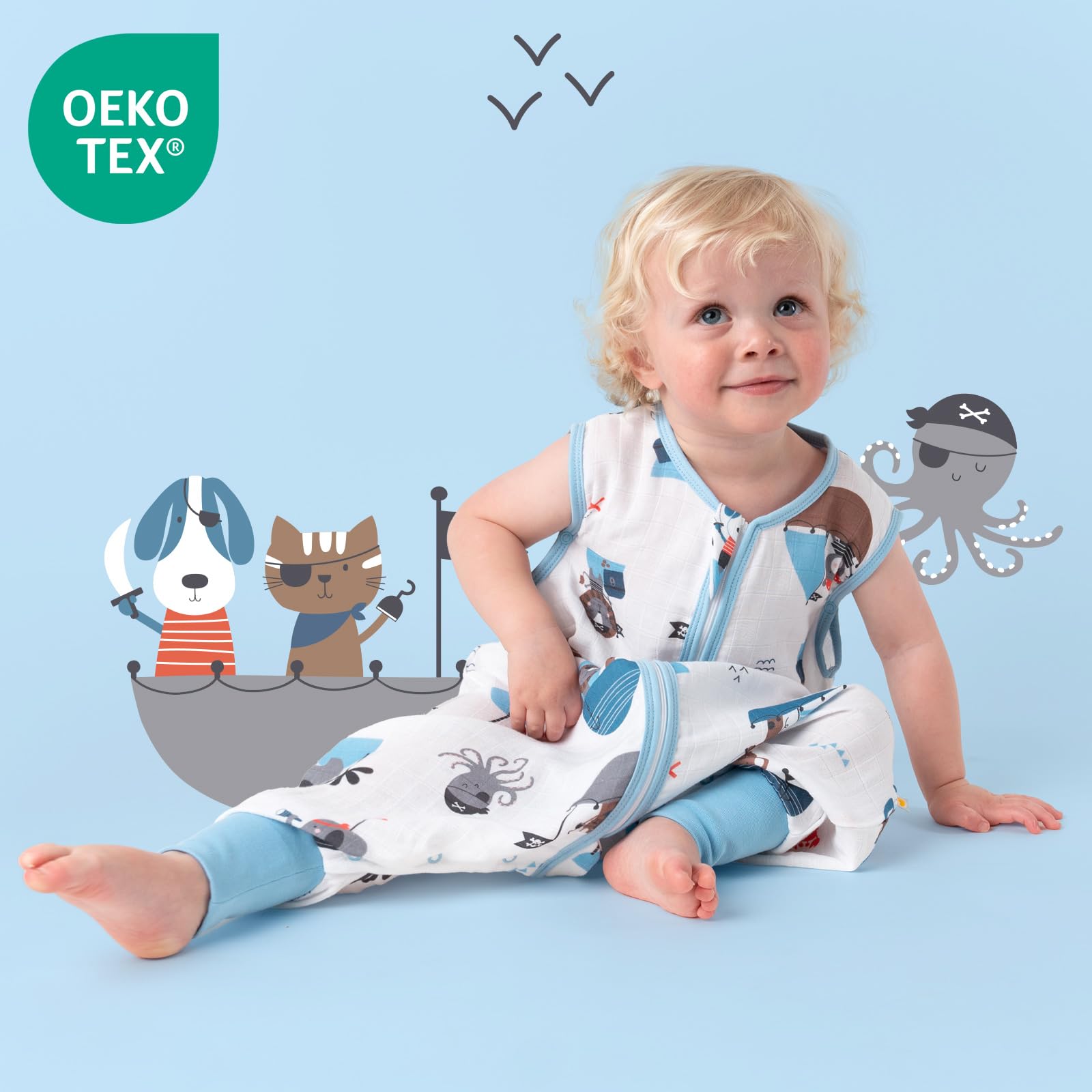 schlummersack Baby Kinder Schlafsack Sommer | mit Füßen, dünn, Sommerschlafsack, 0.5 Tog