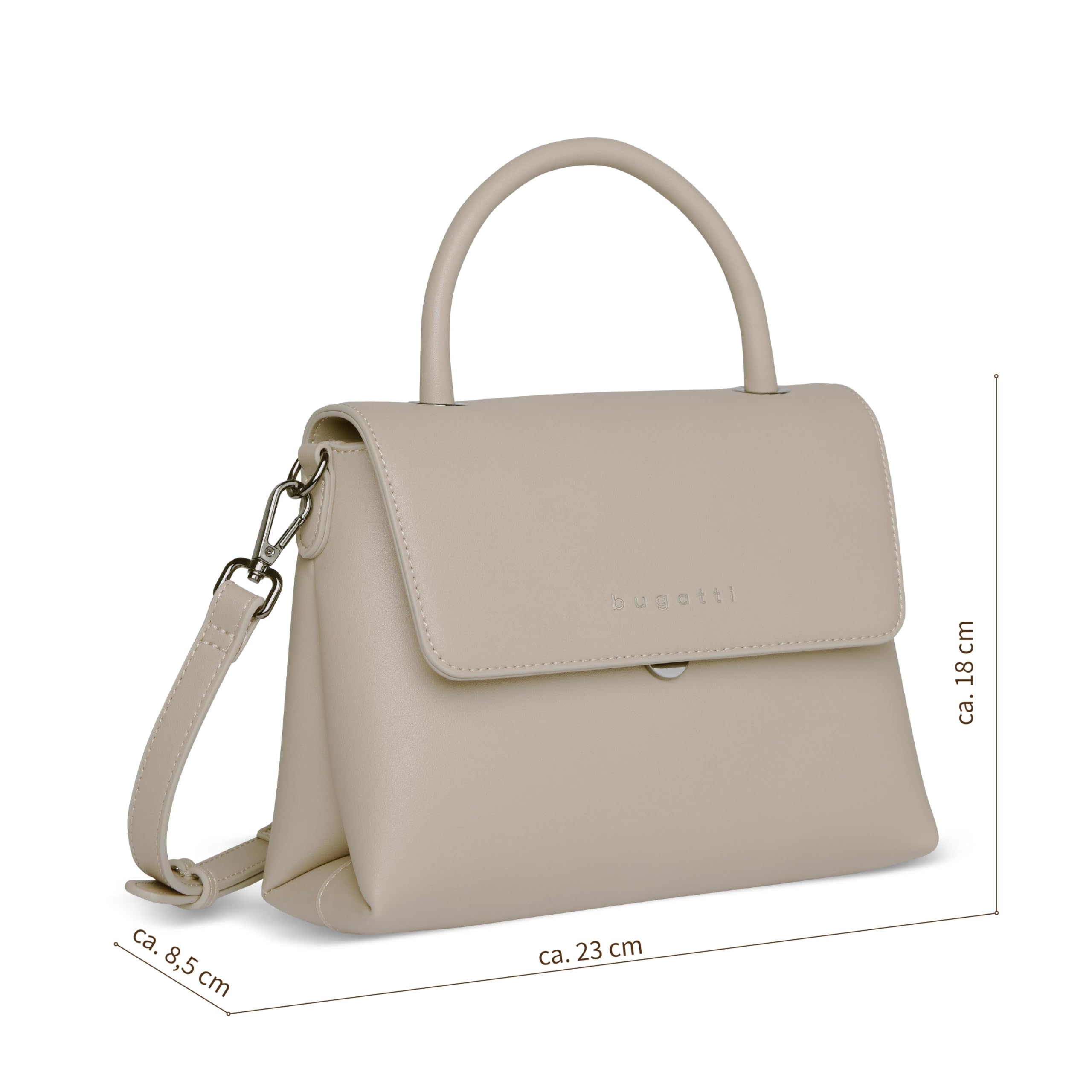 bugatti Almata Handtasche 2-in-1 mit extra Kosmetiketui, Damen-Tasche aus Kunstleder