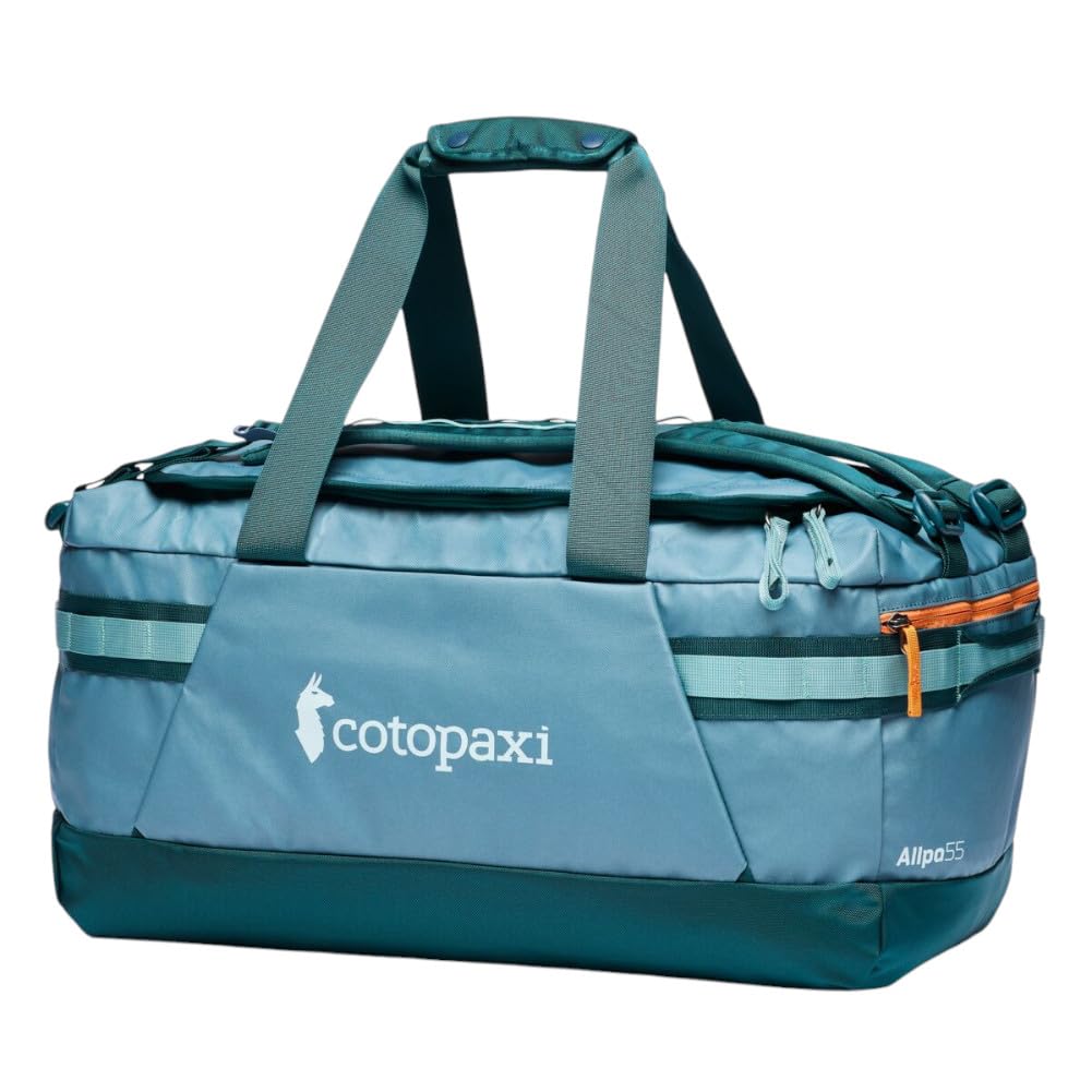 Cotopaxi Allpa 55L Getaway Duffel, Blue Spruce and Abyss