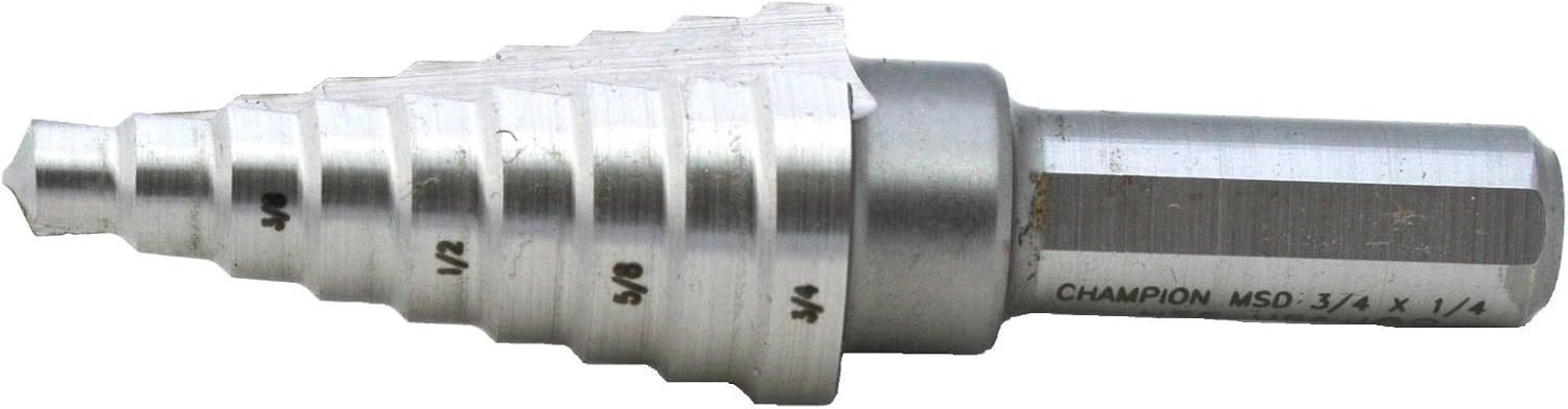 Champion Cutting Tool Step Drill Bit: MSD-7/8X3/16 (Unibit #4)