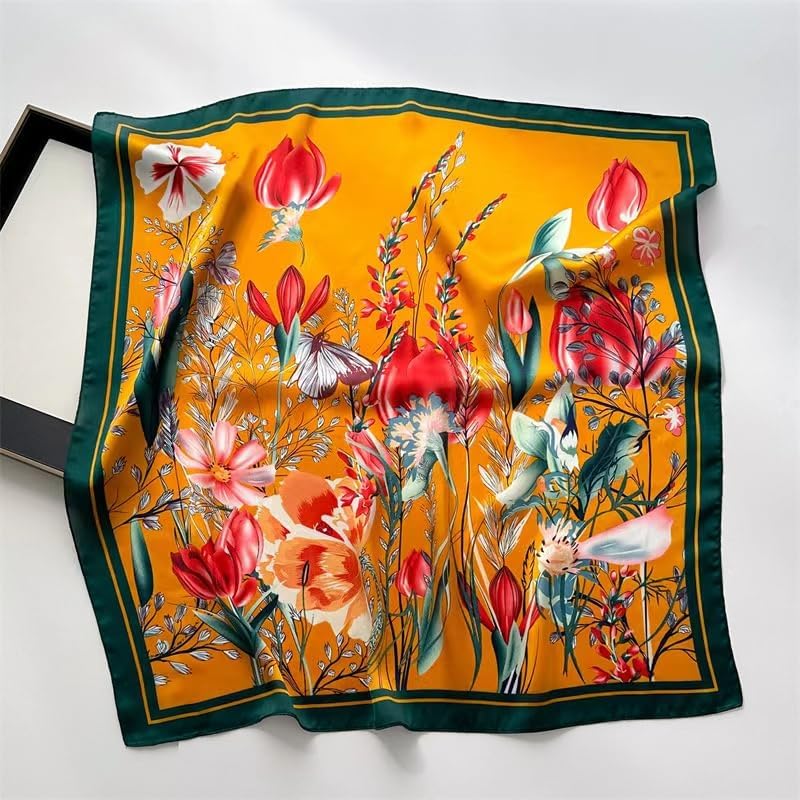 Stlvoll 27.5" Silk Neck Scarf of Women's Fashion Head Scarf Square Neck Satin Scarfs for Bag Hair Scarves Gift - Image 2