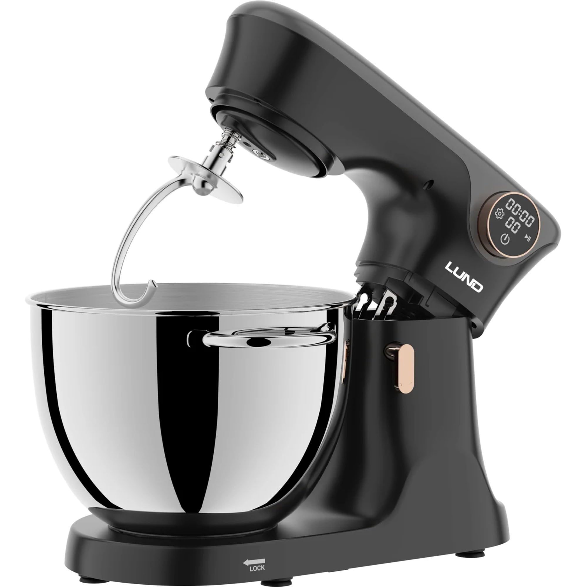 Robot kuchenny 2000 W, miska ze stali nierdzewnej 6 l, mieszadło planetarne, wyrabiarka do ciasta, timer, wszechstronne urządzenie kuchenne dla profesjonalnych i amatorów