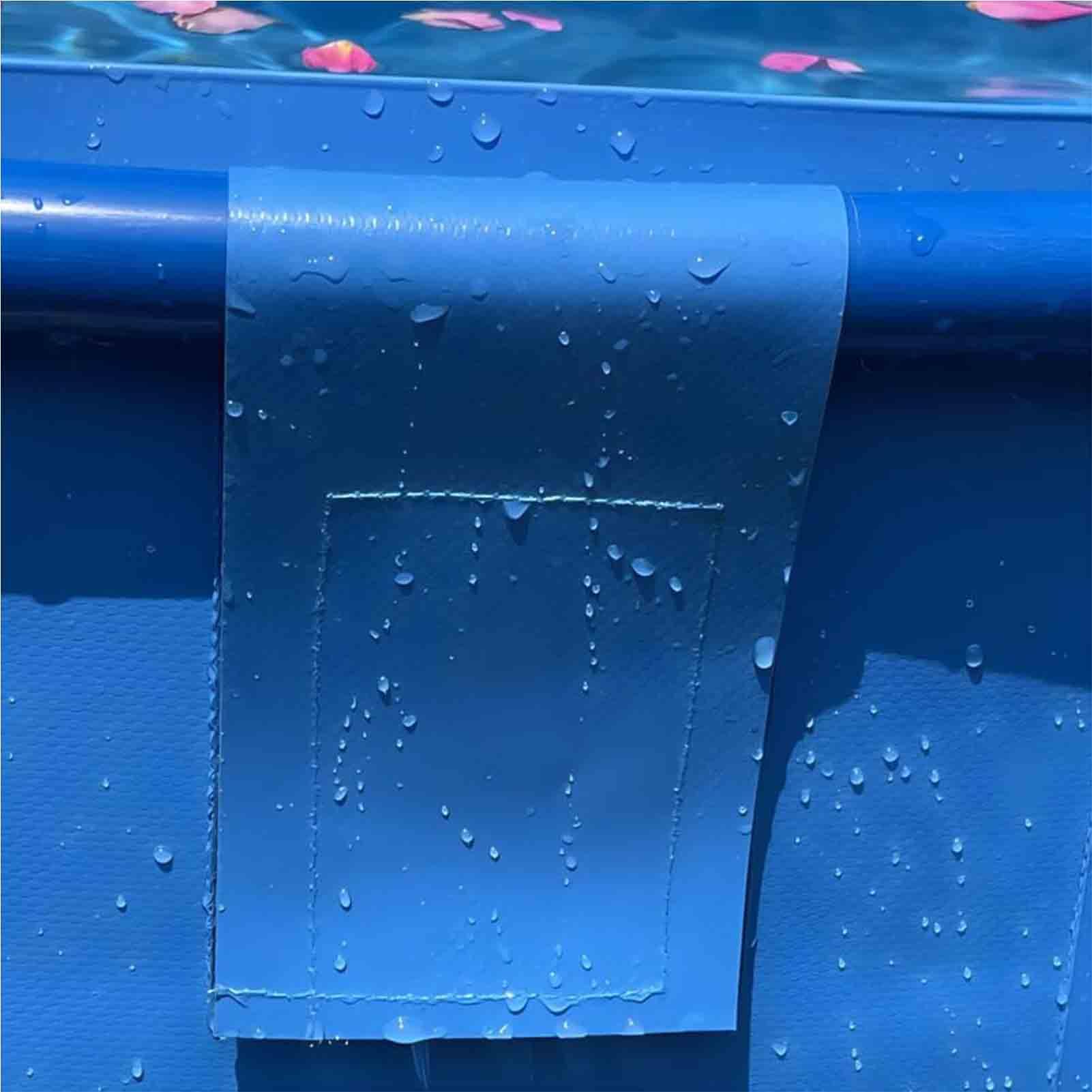 Stagno per pesci in tela con rivestimento in PVC e telaio stabile, vasca rotonda per piscina esterna con valvola di scarico, per acquacoltura, allevamento di koi, irrigazione