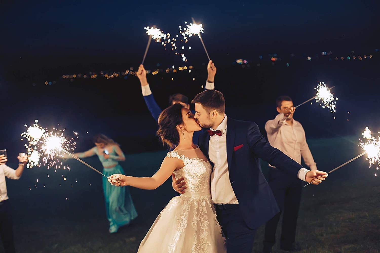 Stelline Scintillanti 60 cm, Confezione 100 Pezzi | Candeline Sparkler Lunghe ed Eleganti per Matrimonio, Taglio Torta, Foto e Eventi – Scintille Luminose per Feste, Anniversari e Momenti Speciali