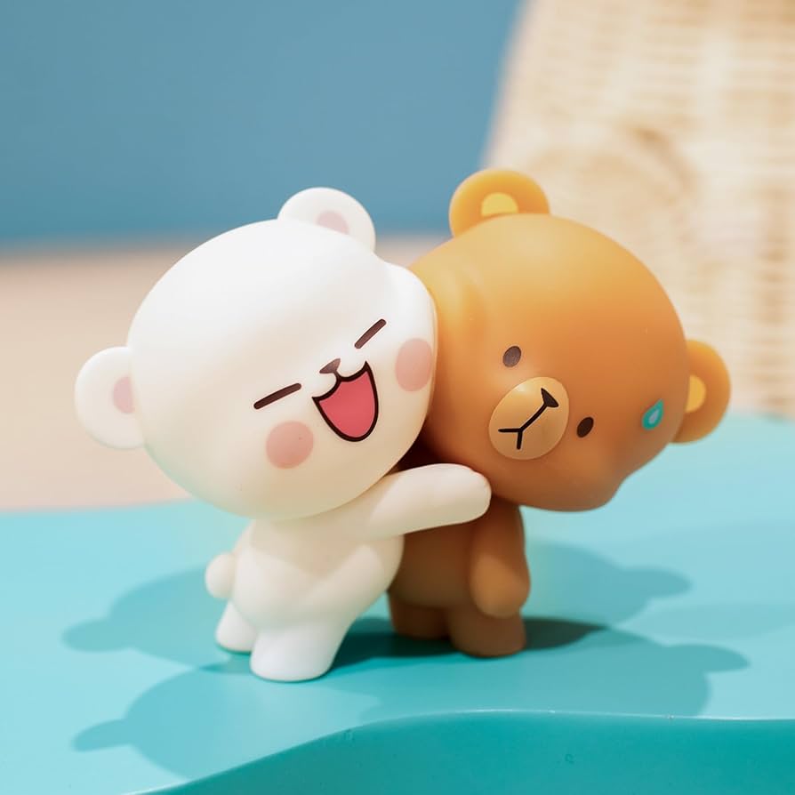Milkmochabear Milk and Mocha Hugging Figurine Authentic