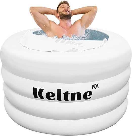 XL Large Ice Bath Tub for Athletes, Inflatable 105 Gallons(400L) Cold Plunge Tub for Adults, Portable Freestanding Ice Barrel with Zipper Cover for Home, Gardens, Gyms, Cold Water Therapy and Recovery