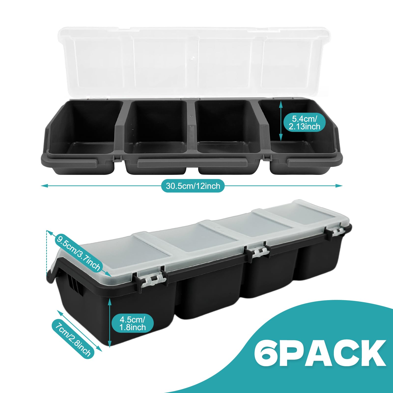 YEXEXINM 6 organizadores de tornillos con tapas, caja organizadora de herramientas apilables de plástico para clavos, organización de herramientas de manualidades, carrito de herramientas, cajones de