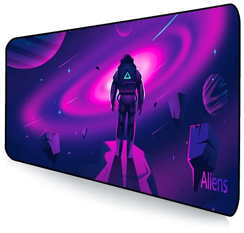 Aliens Extended Gaming Mouse Pad Desk Mat for Computer, Laptop, Keyboard, Smooth Cloth Surface, Nonslip Rubber Base, Compatible with Laser and Optical Mouse, Office, Home 580x280mm (EXT-53)
