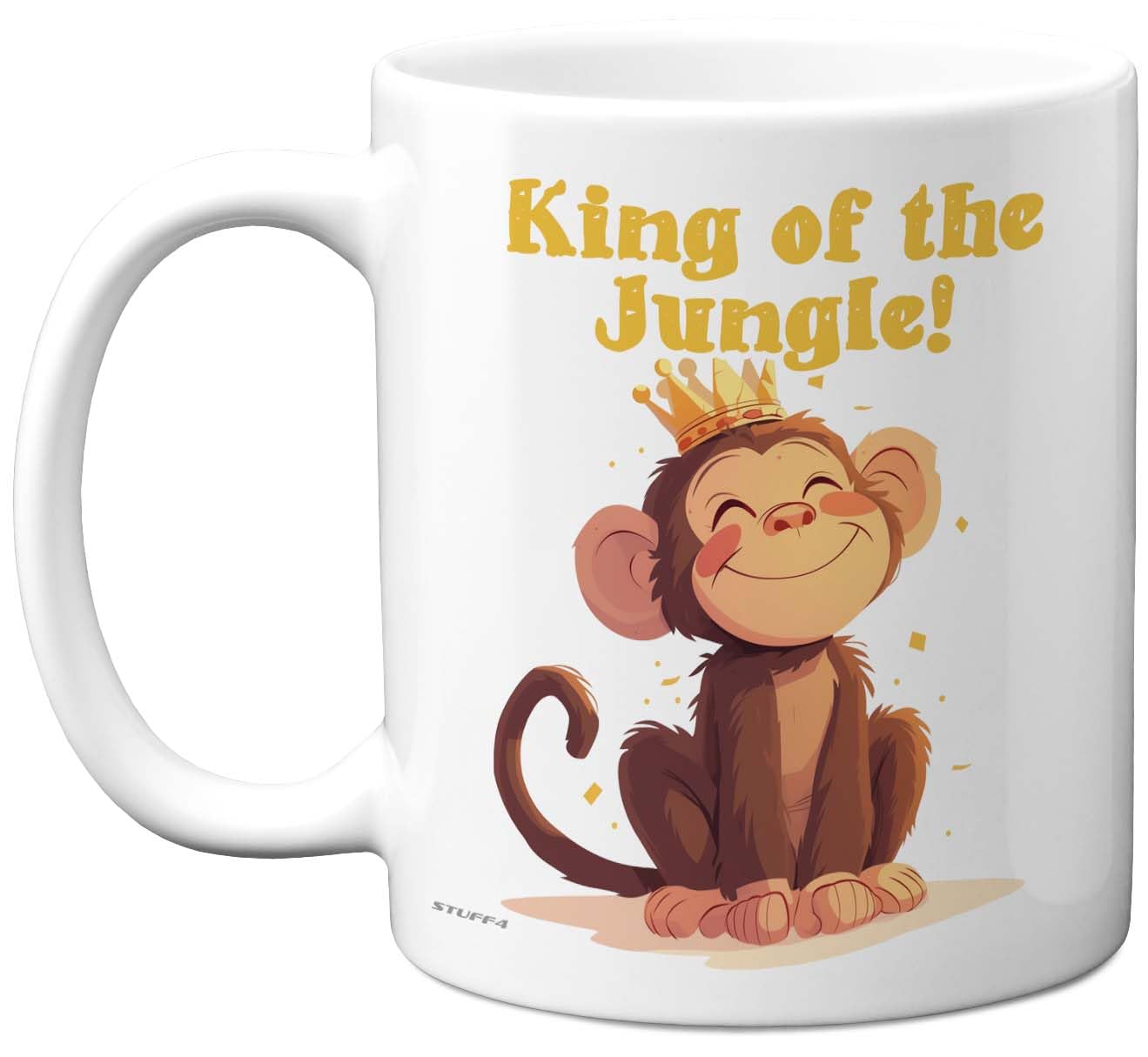 Stuff4 Monkey Gifts - King of The Jungle - Happy Birthday Gifts Monkey Presents, Gift Father's Day, 11oz Ceramic Dishwasher Safe Premium Mugs