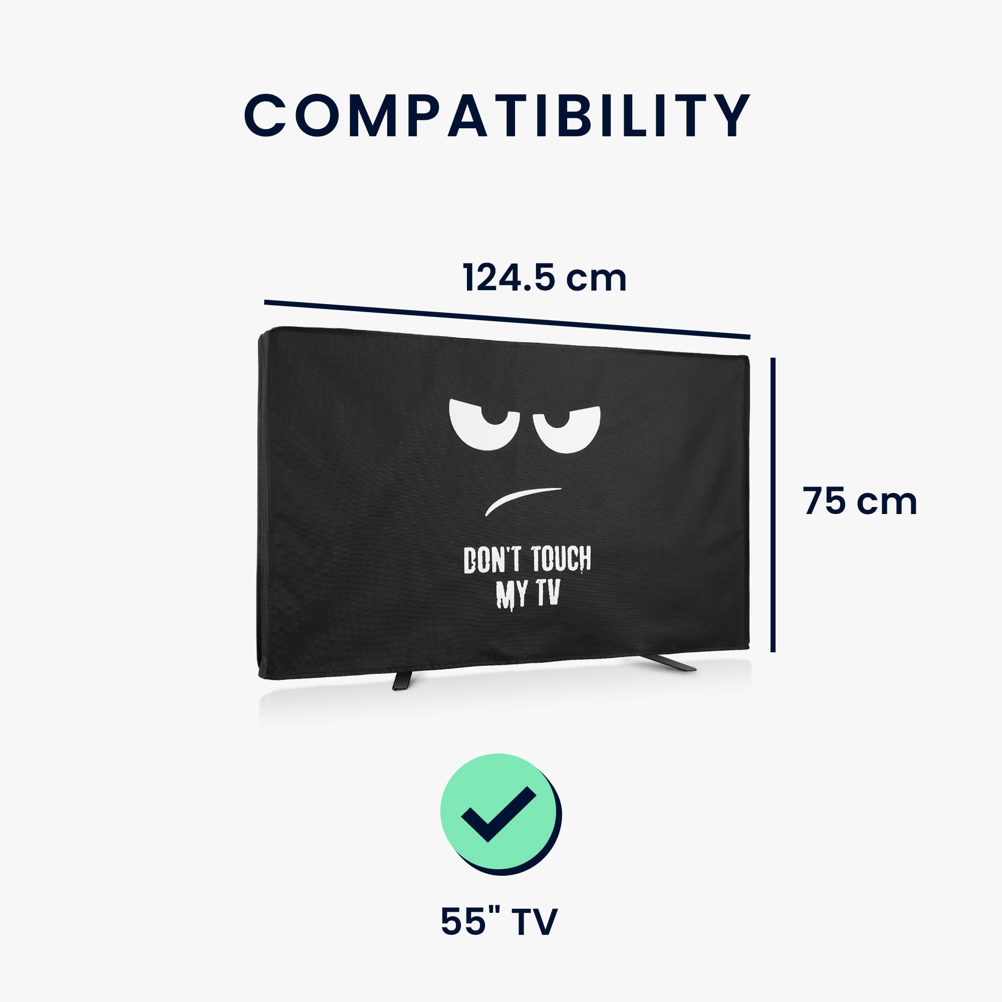 kwmobile Housse écran TV 55" - Housse de protection extérieur intempéries blanc-noir