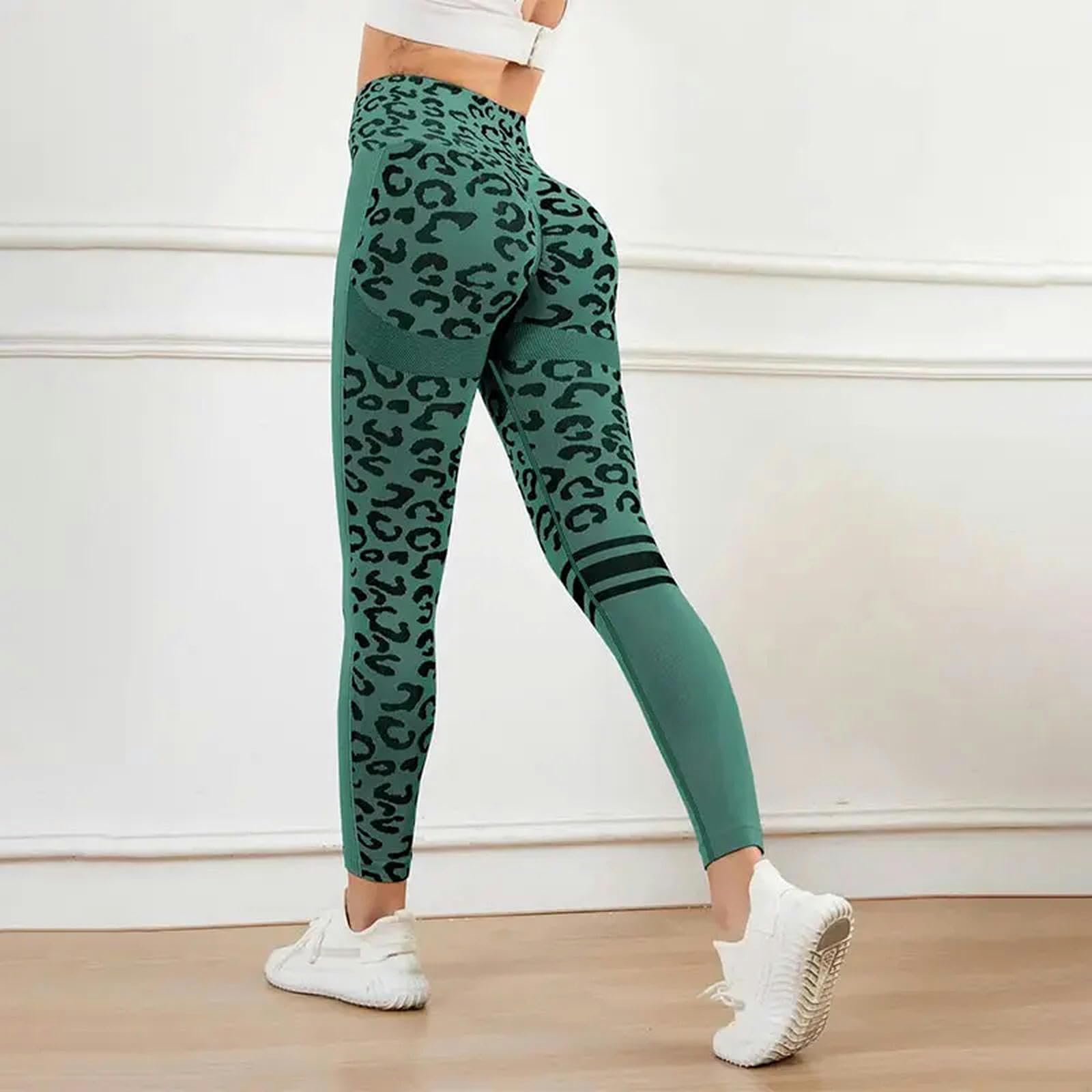 Legginsy dla kobiet UK spodnie do jogi wysoka talia brzuch rozciągliwe rajstopy nadruk bezszwowe szybkoschnące spodnie fitness-niebieski-S