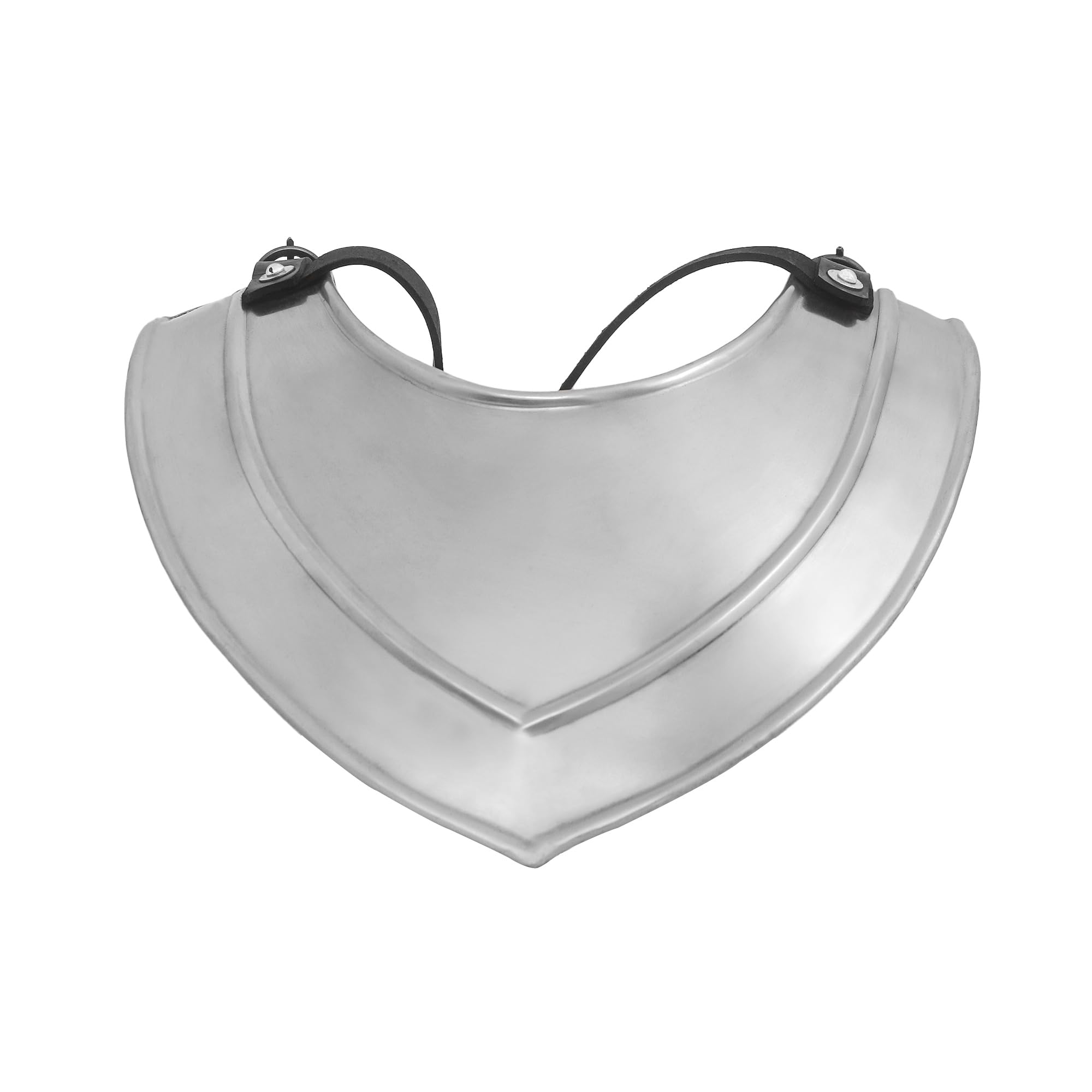 Lord Of Battles Unisex Silver Medieval Steel Gorget 16 Gauge, 18 Gauge Functional Steel Plate Knight Armor Neck Protector For Historical Reenactments