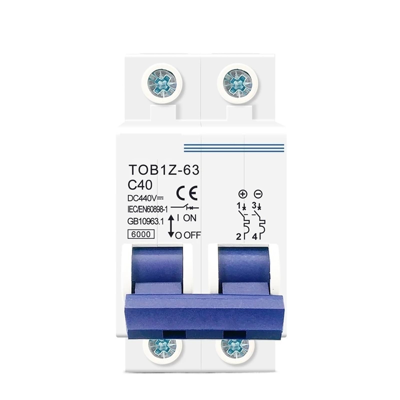 Disjoncteur 2P DC MCB protégeant vos circuits solaires 440V de 3A à 63A