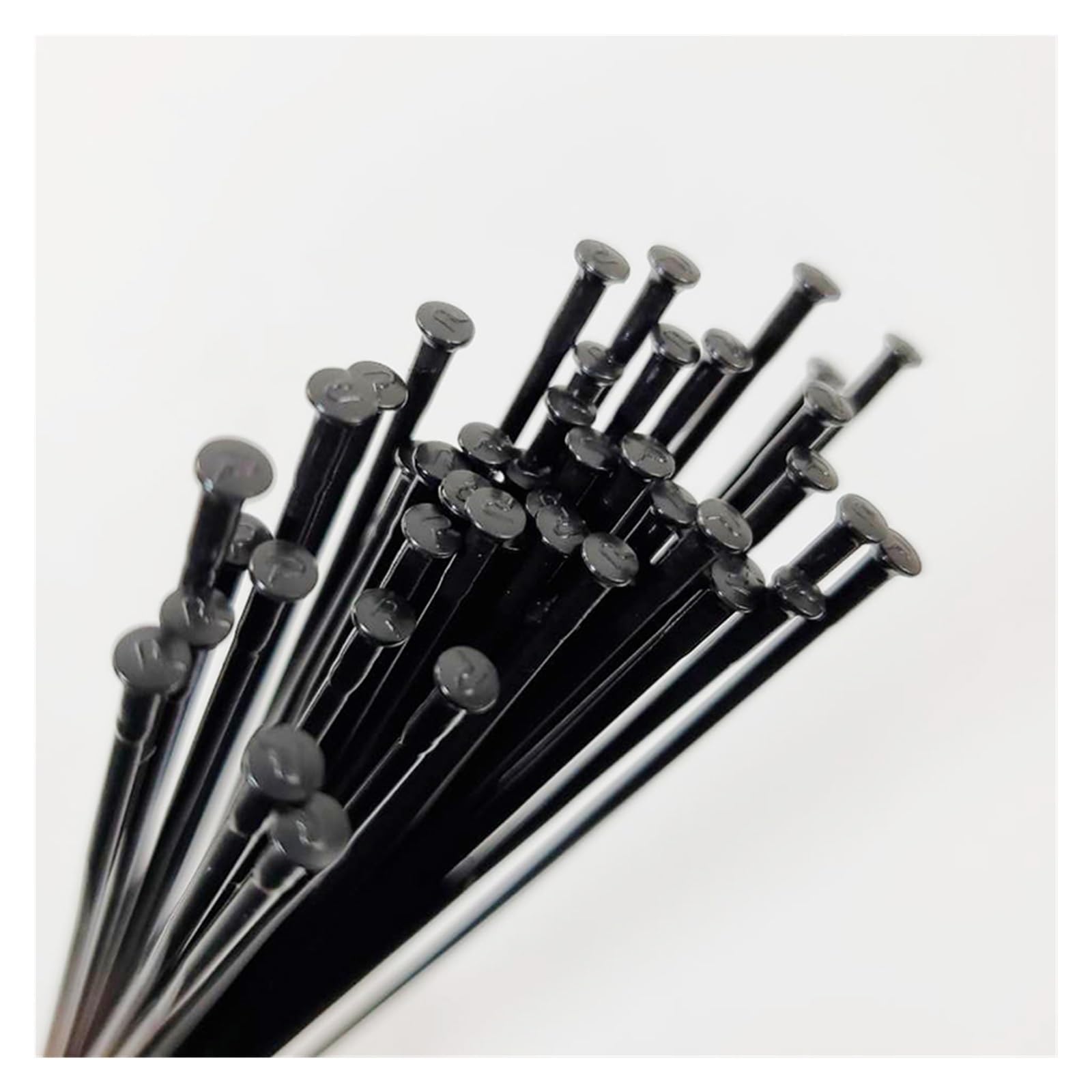 Superleichte gerade gezogene Flache Speichen, Spurweite 14, 2,0 mm, schwarz, 10 Stück/Los, Originalgewinde, kein Schneiden