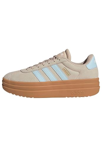 adidas Women's Sapatilhas VL Court Bold, Wonder Bege Ice Blue Gold Met,