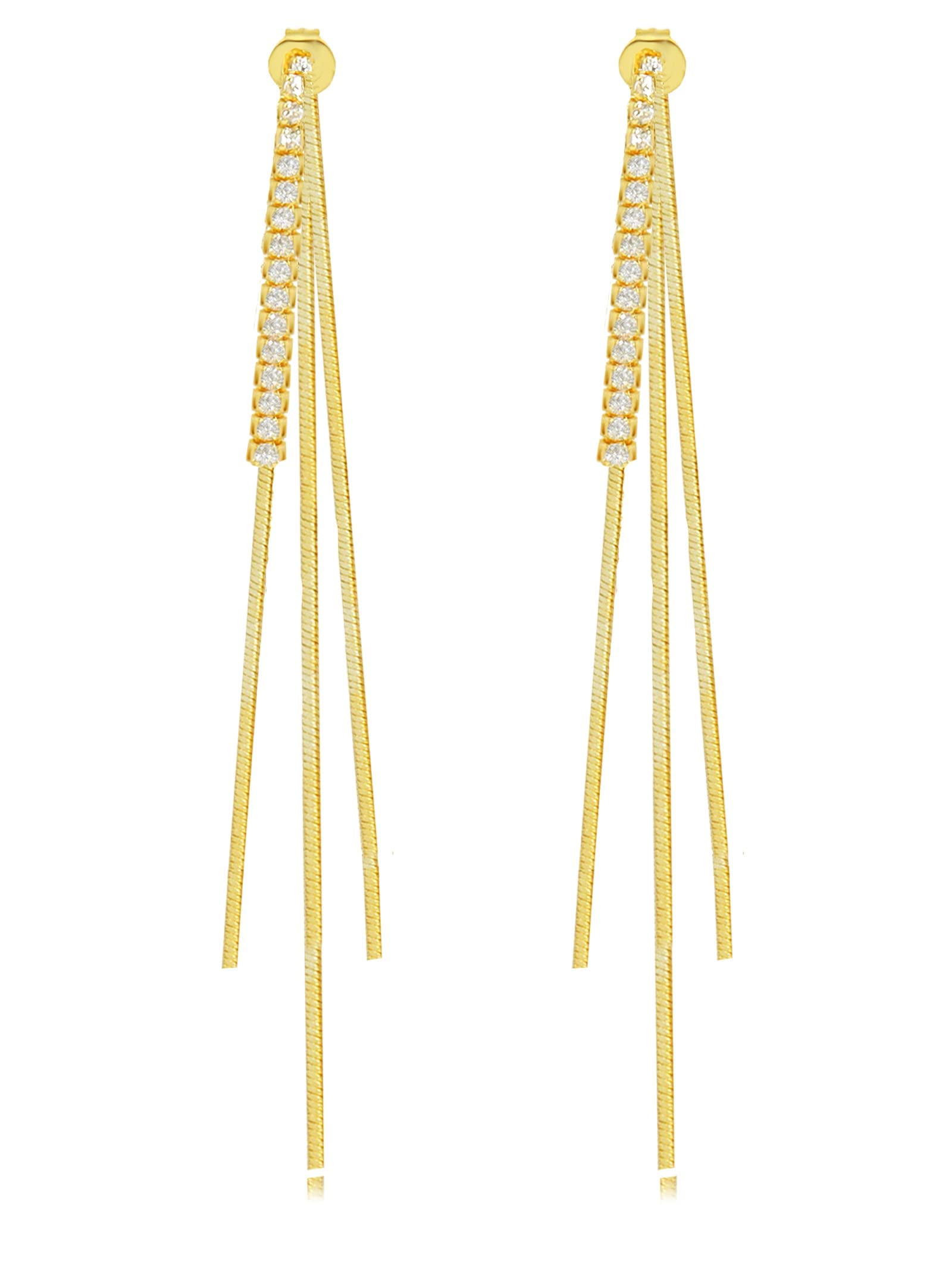 Long Tassel Dangle Earrings for Women Gold Long Threader Earrings Chain Drop Earrings