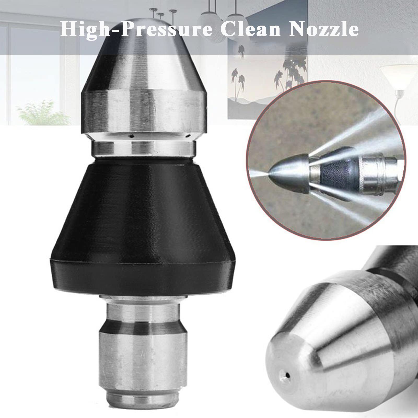 MYCK High-Pressure Clean Nozzle - Sewer Cleaning Tool High-Pressure Nozzle, Sewer Jetter Nozzle - Gutter Cleaner Tool