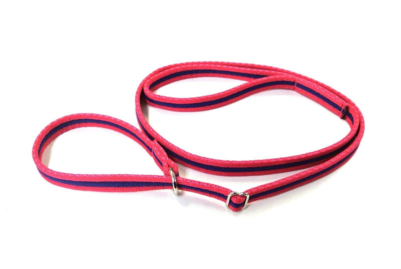Dog Slip Lead Training Walking Leash 60" Long Obedience Slip On Dog Lead Soft Comfortable Air Webbing In (Pink/Purple, 20mm) — image 1
