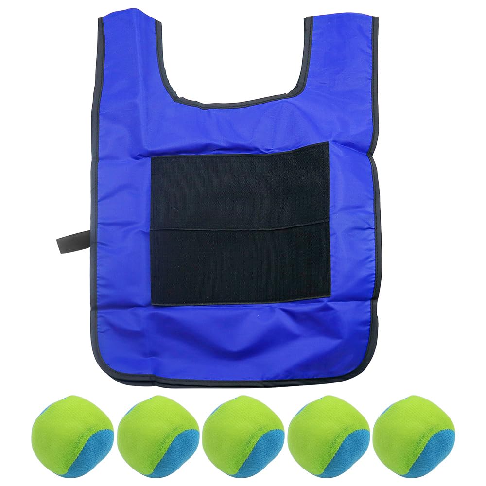 Hsthe Sea 12 PCS Dodgeball Game Set - 2 Piece Dodgeball Tag Vest With 10 Balls For Indoor And Outdoor Playground Games - Blue - Image 2