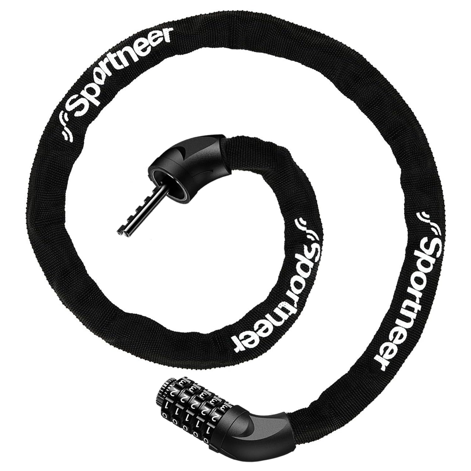 Amazon | Sportneer 自転車鍵 チェーンロック 5桁ダイヤル式 自転車