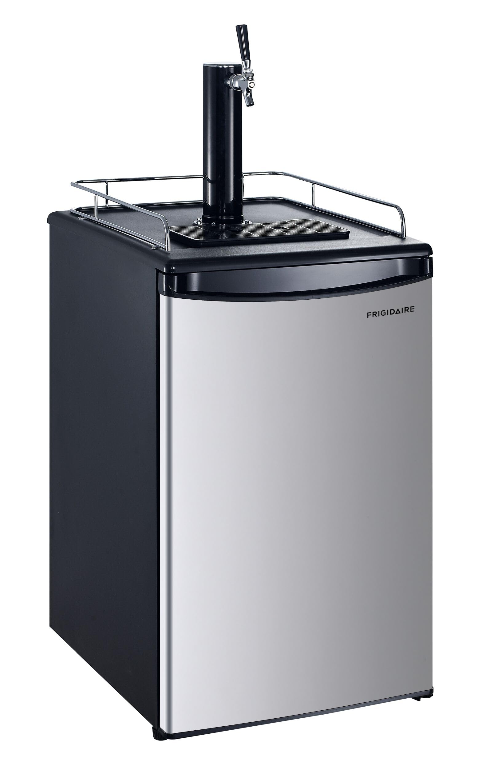 Frigidaire Beer Keg Kegerator Dispenser with Coupler, Tower Tap, and Drip Tray for All Size Kegs, 5.3 cu. ft. Refrigerator, Includes CO2 Tank on Fridge.com