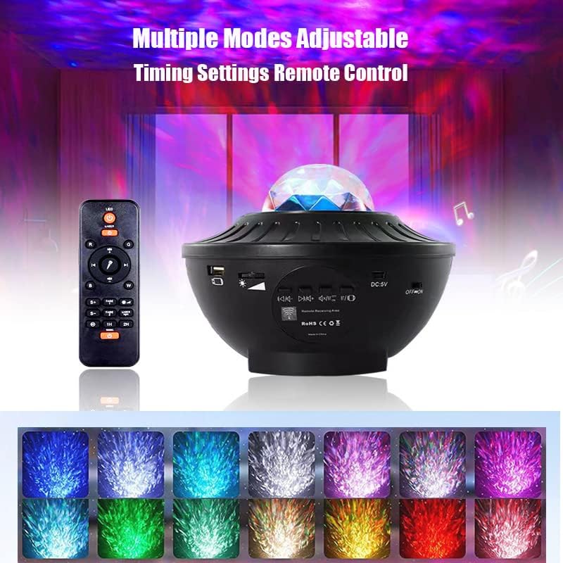 Miniatura 2 de Proyector de estrellas, proyecto de luz nocturna de galaxia, altavoz Bluetooth, temporizador de música, proyector de luz nocturna estrellada, luz de