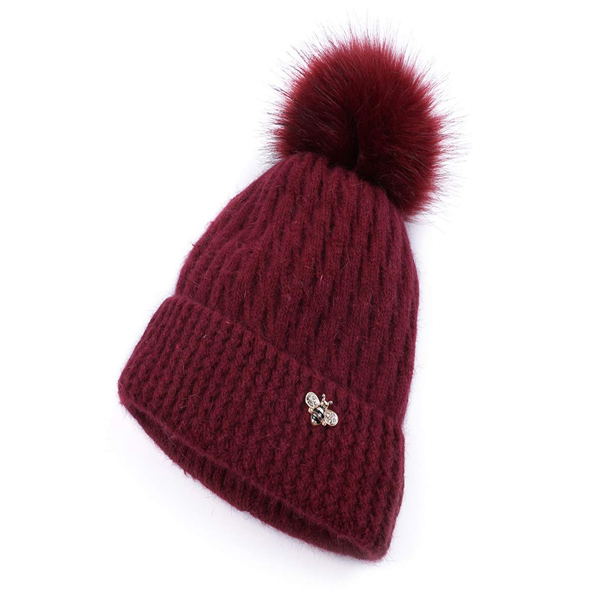 MilWorld Women Casual Knit Hats Beanie Hat Large Pom Ladies Autumn Winter Warm Cap Skullies & Beanies