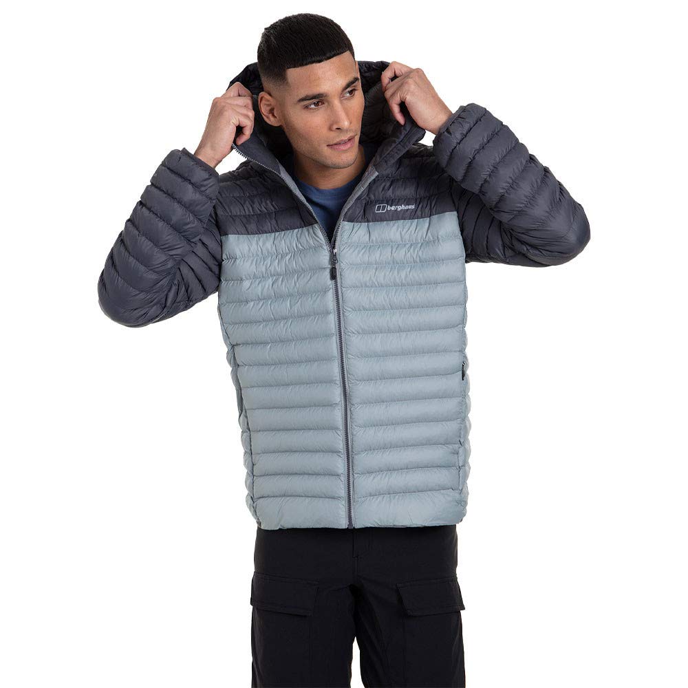 Berghaus Men's Vaskye Synthetic Insulated Jacket | Extra Warm | Durable Coat | Puffer Jacket | Lightweight Design Insulated Jacket, Monument/Grey Pinstripe, L
