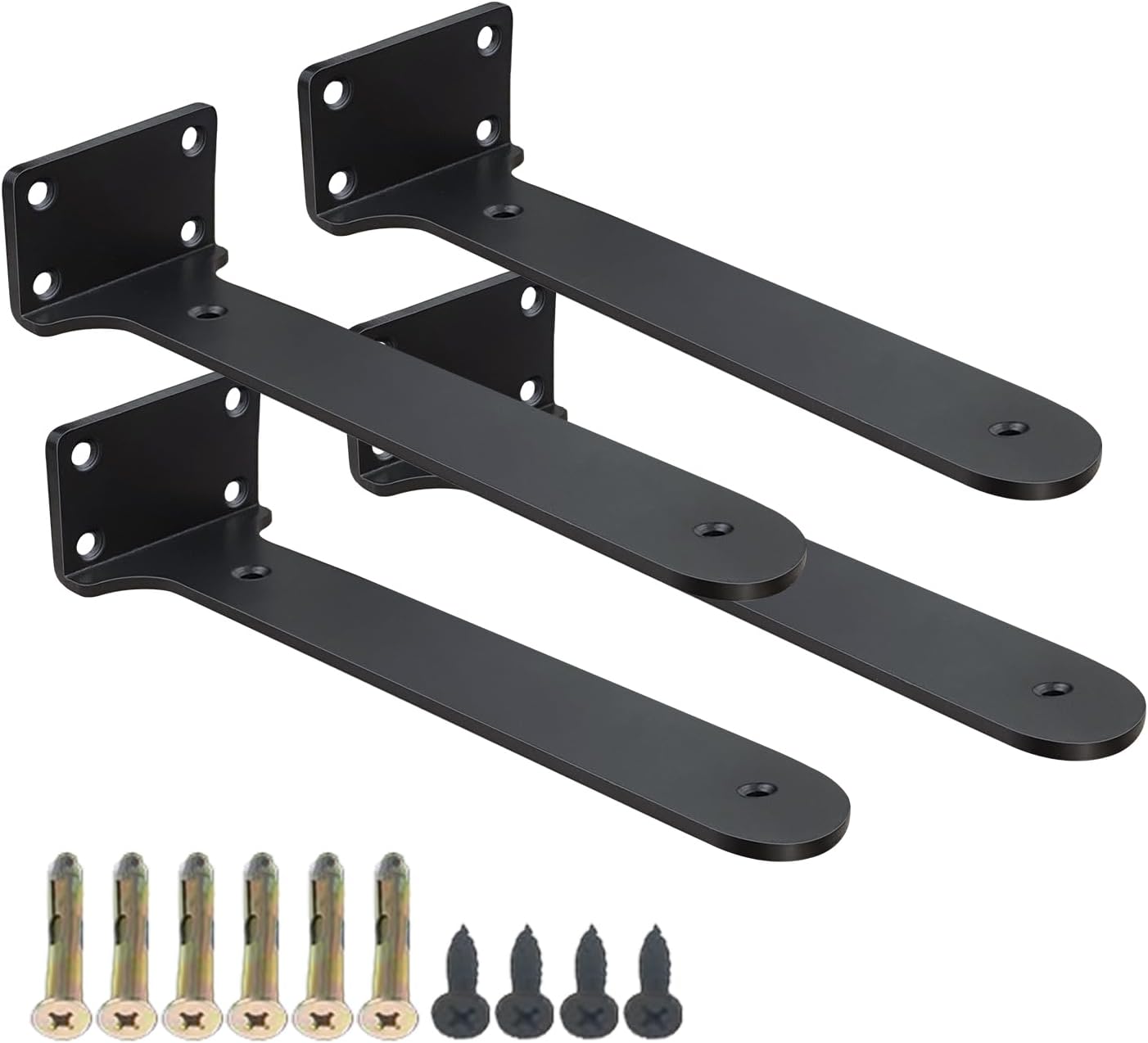 Hidden Shelf Brackets 16 in Heavy Duty Floating Shelf Bracket DIY Wall Mounted Shelves Support Hardware Invisble Metal L Brackets for Wall Shelves Max Load 220 LBS/Pair(16 in 4 PCs)