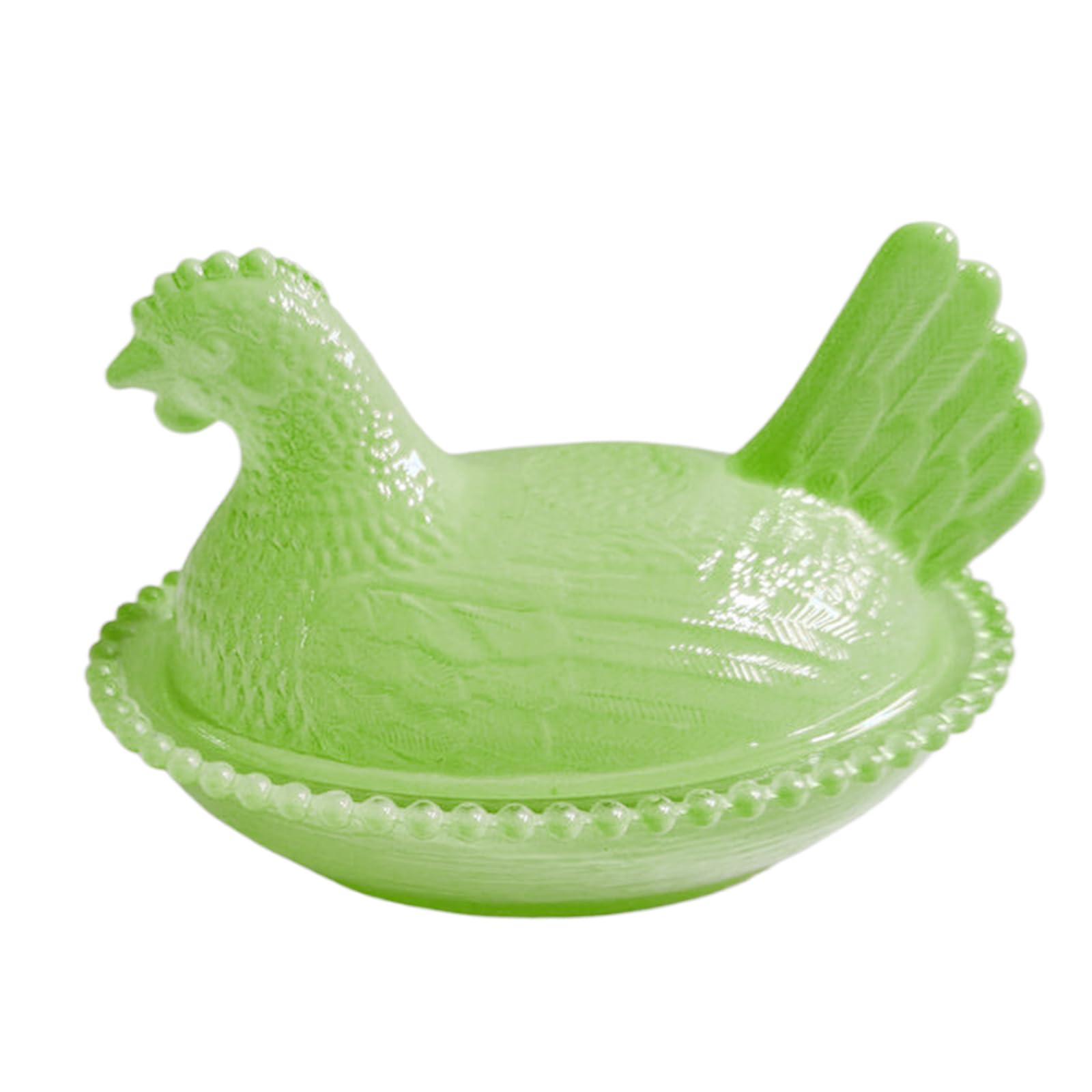 Snorvixre Glass Candys Jar Hen on Nest Candy, Cookie Jars Biscuits Food Storage Container Decorative Snacks Bowl Glass Hen