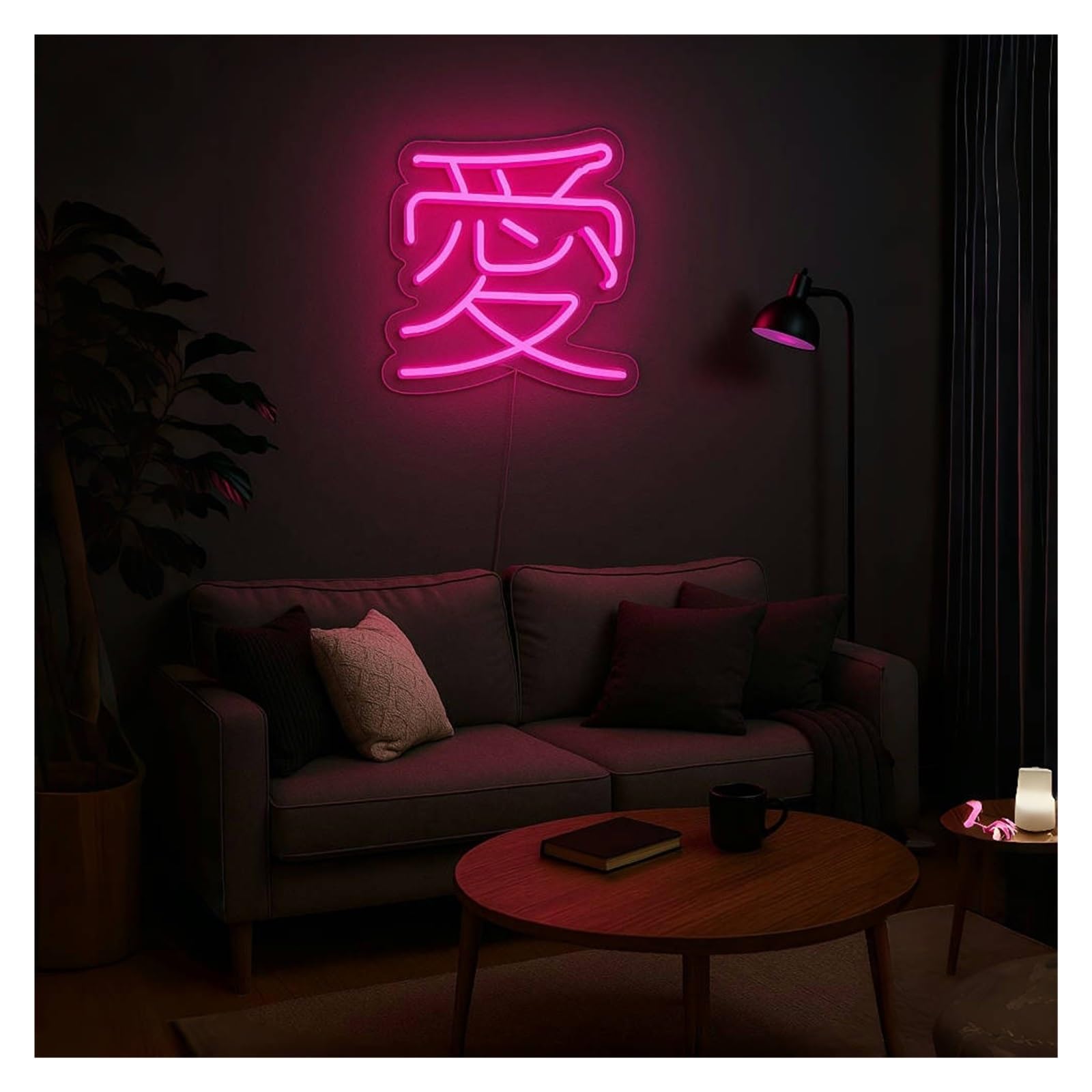 Shouxi B Sign Lamp Love Neon Sign, Suitable For Living Room Or Edroom Decor With Dimmable 38Cm