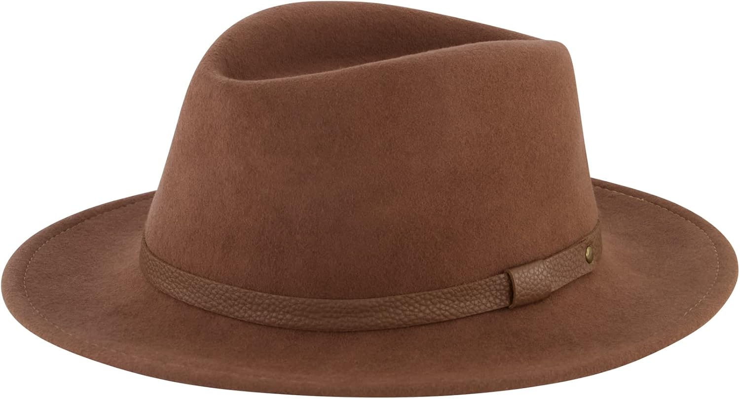 Christian Siriano New York Fedora Hat, Wool Felt Wide Brim Panama Fashion Hat, One Size