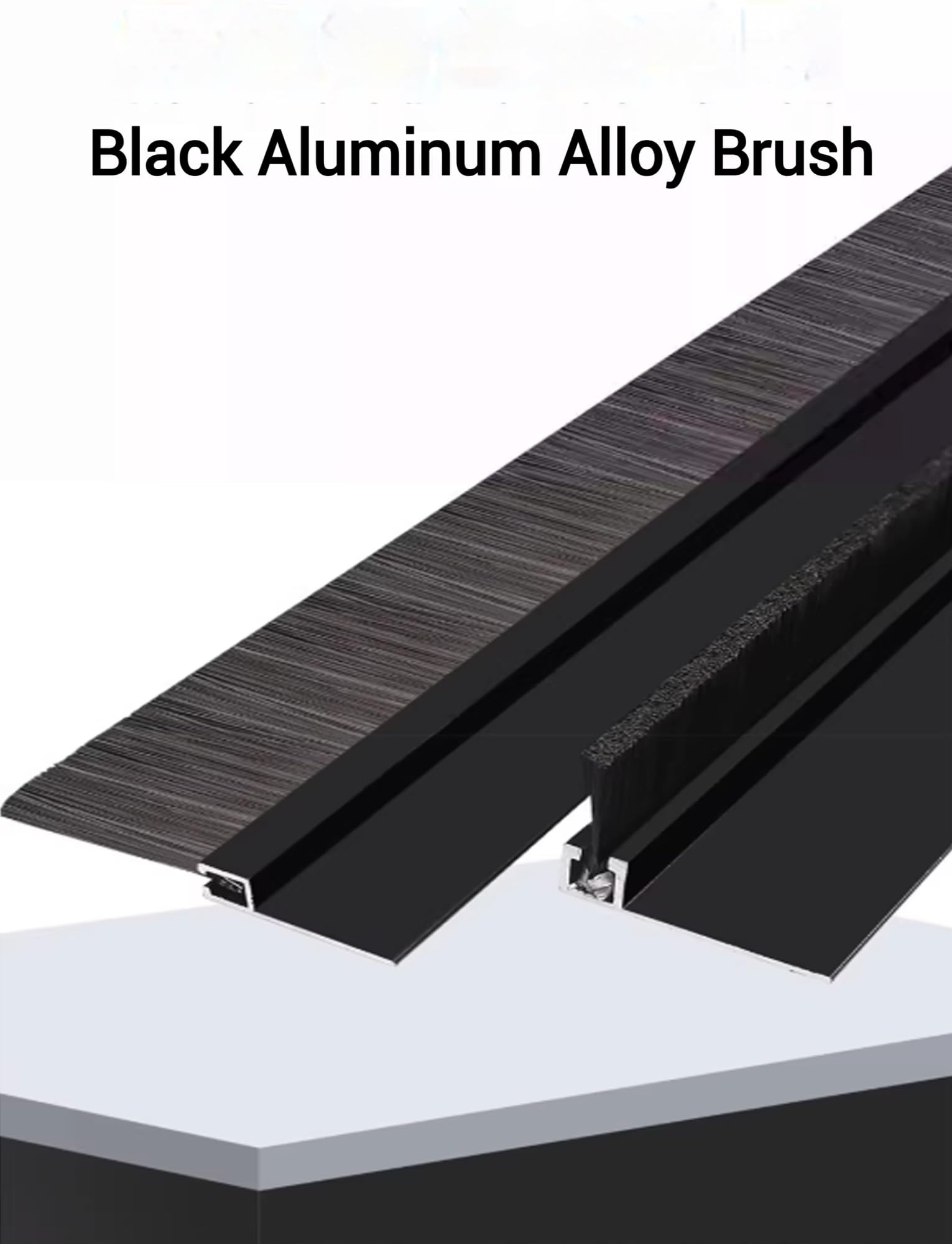 Spazzola a strisce in lega di alluminio nera - Strumento industriale for sigillare armadi e porte (100 cm) - Facile da installare(Size(F),5cm)