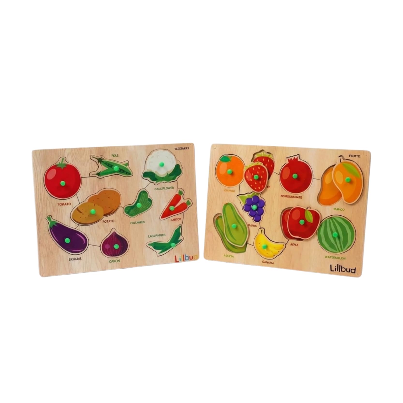 Buy Wooden Puzzle for Kids (1-2.5 Years) - Fruits & Vegetables