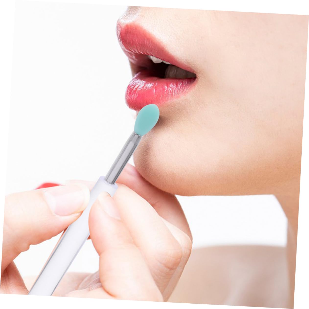 SOESFOUFU Silicone Lip Brush Applicator Wands 12 Pieces Set Lipstick and Lip Gloss Applicators Compact Makeup Tool for Women